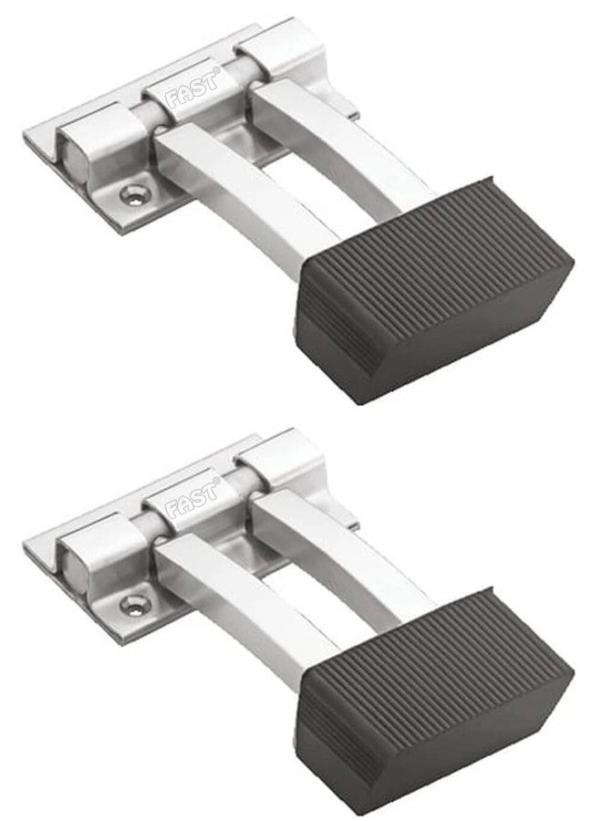 فاست سدادة باب مربعة ثقيلة من الفولاذ المقاوم للصدأ FAST DSS02 مقاس 4 بوصات لإيقاف الباب للمنزل والمكتب (قطعتان) - Image 1